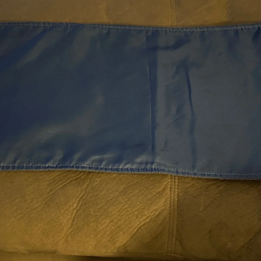 Blue Table Runner Farmer House Decor  with Fringe 13” X 72” Measured